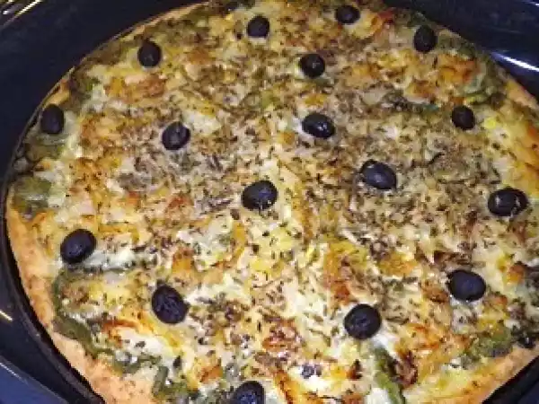 Receita Pizza de bacalhau