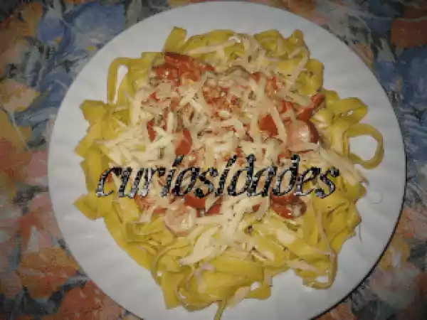 Receita Massa à carbonara com marisco