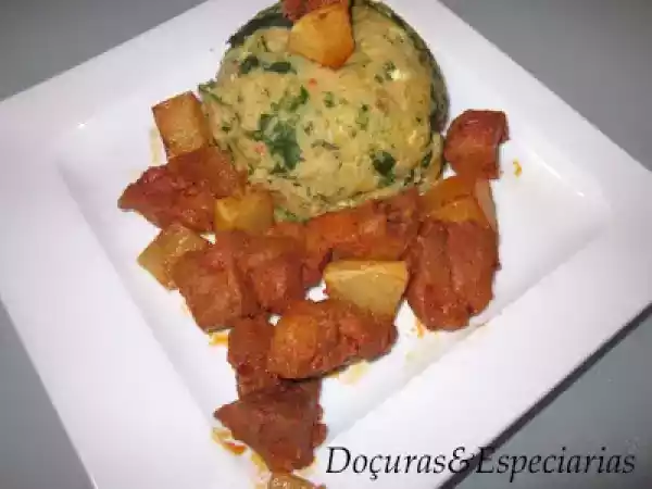 Receita Lombinhos de porco fritos com migas de grelos