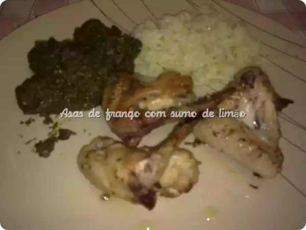 Receita Asas de frango com sumo de limão