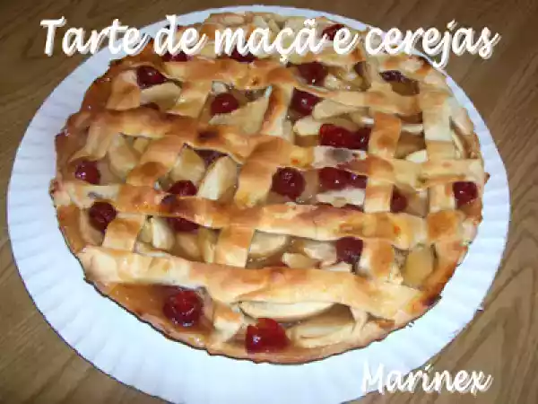 Receita Tarte de maçã e cerejas