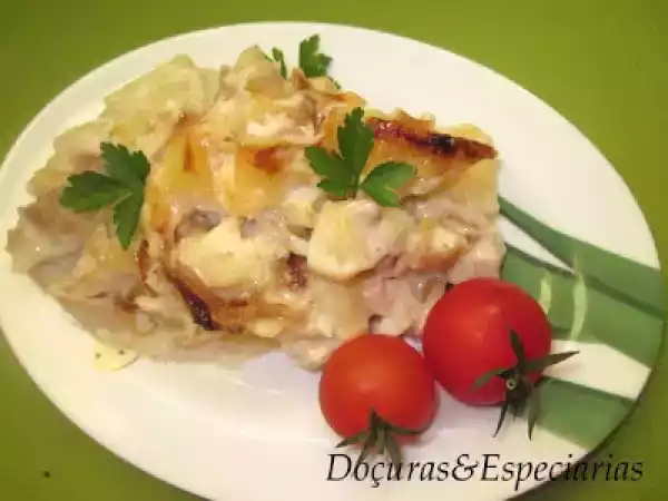 Receita Bimby - bacalhau cremoso com camarão