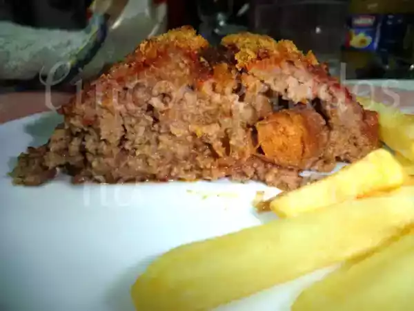 Receita Rolo de carne recheado com alheira