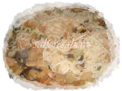Receita Miolo de camarão com legumes chineses - wok