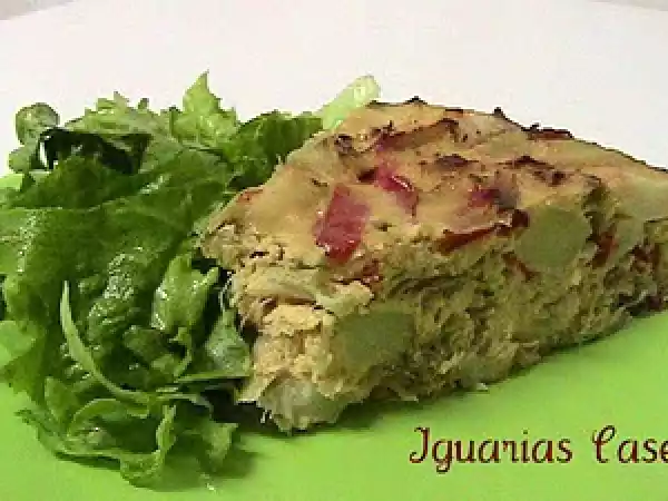 Receita Tortilha de bacalhau com pimentos no forno