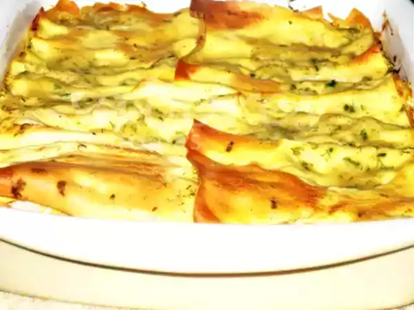 Receita Lasanha de peixe com aneto