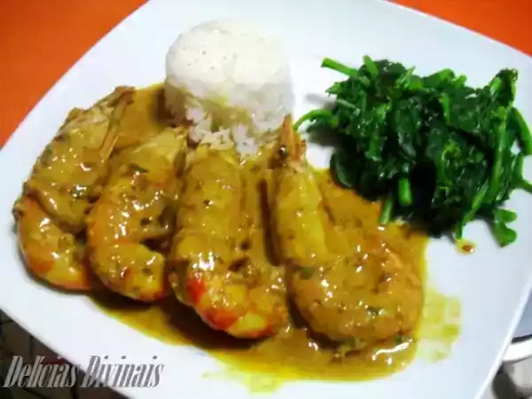 Receita Caril de camarão