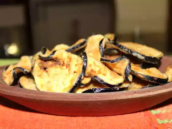 Receita Chips de berinjela