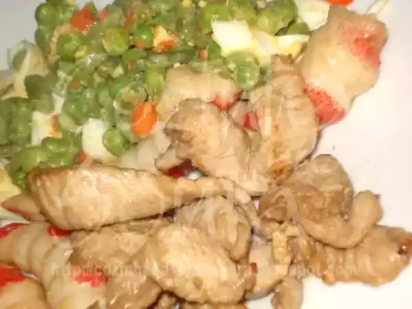 Receita Bifinhos de peru, temperados de molho de soja