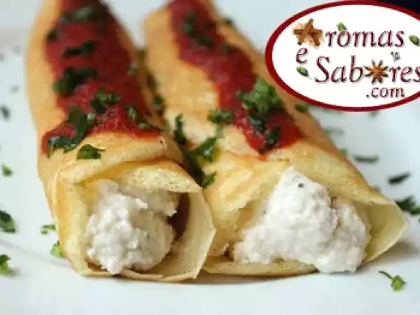 Receita Panqueca de peito de peru defumado e ricota