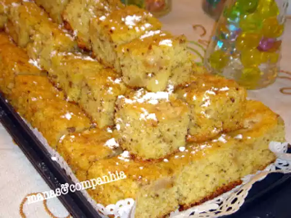 Receita Quadradinhos de nozes e maçã (isa)