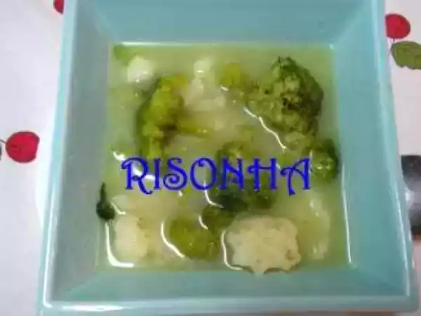 Receita Sopa de bróculos e couve flor