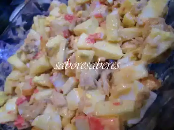Receita Salada de camarão, maçã e atum