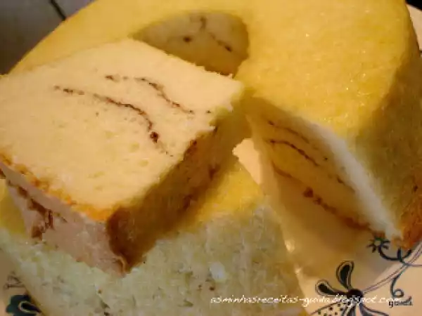 Receita Bolo de anjo com canela