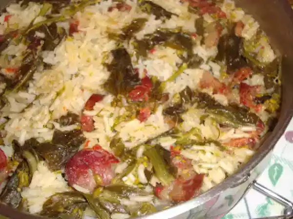 Receita Arroz de espigos com chouriço