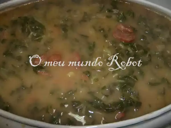 Receita Bimby - sopa de couve portuguesa com feijão seco