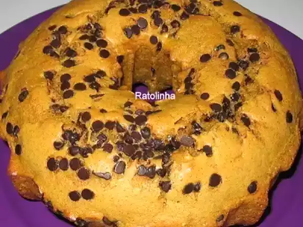 Receita Bolo com pepitas de chocolate e farinha custard