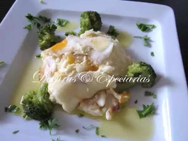 Receita Puré de grão de bico e bacalhau com brócolis