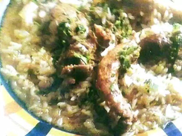 Receita Arroz com miúdos de frango
