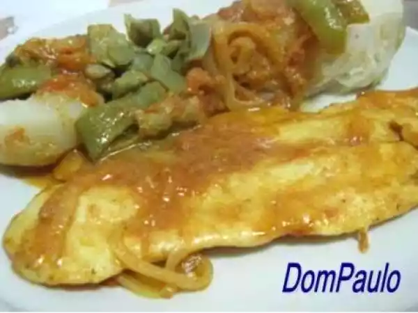 Receita Filetes de solha com caril