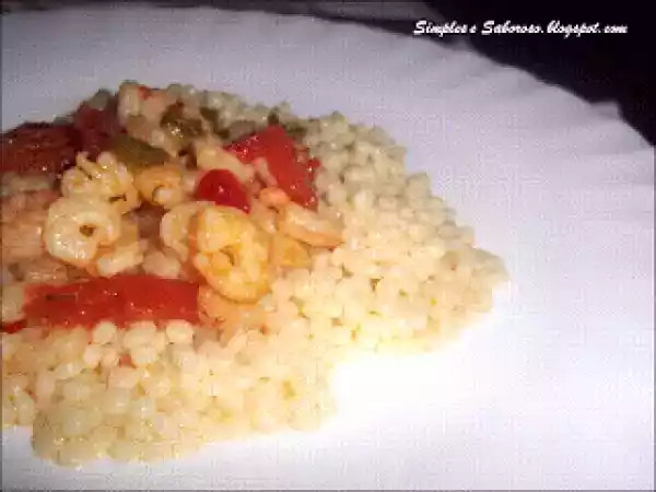 Receita Cuscus com camarão