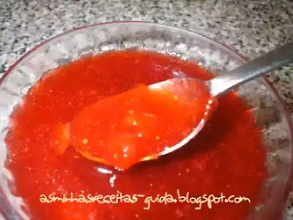 Receita Doce de morango e ruibarbo