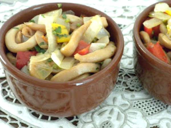 Receita Camarões, lulas e um dia feliz