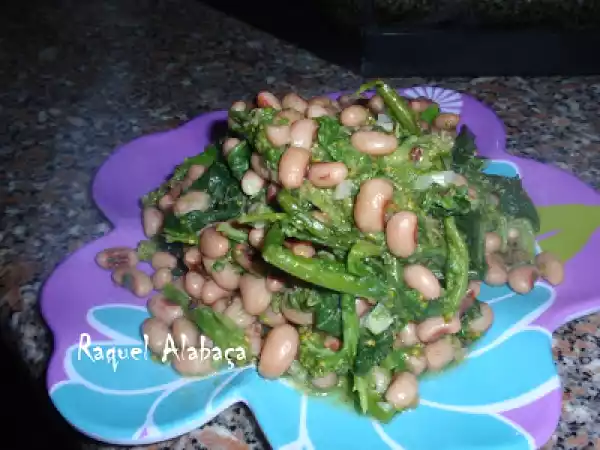 Receita Grelos de couve salteados com feijão frade