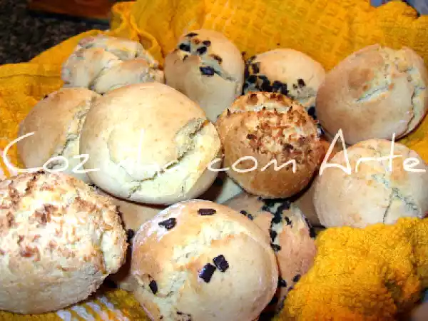 Receita Scones simples, chocolate e de côco