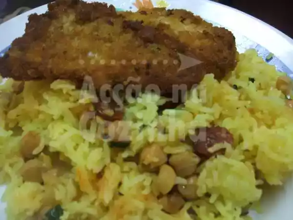 Receita Arroz de grão e linguiça