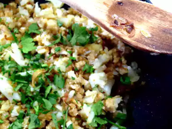 Receita Migas de couve flor e broa