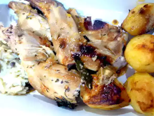Receita Coelho assado com tomilho e mel