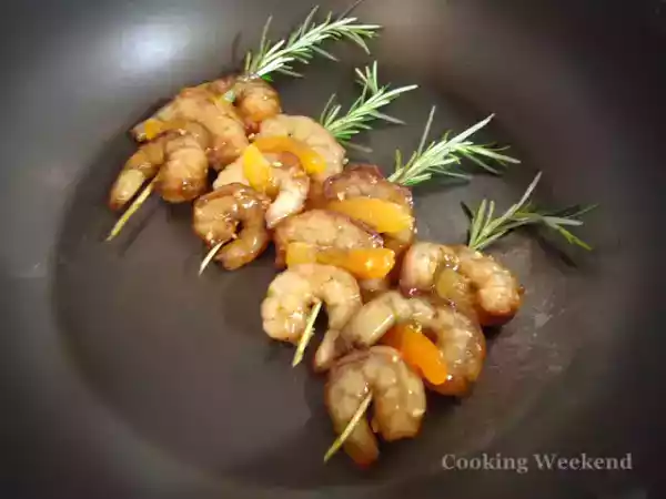Receita Receitas - camarões ao alecrim e damasco