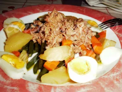 Receita Cinco ingredientes, uma receita... salada quente de atum com batata e feijão verde