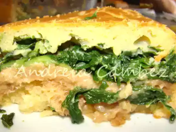 Receita Bôla de alheira e grelos de nabo