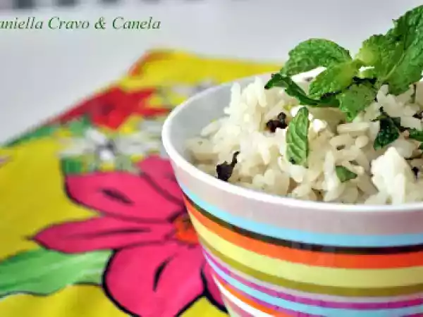 Receita Arroz com hortelã e limão