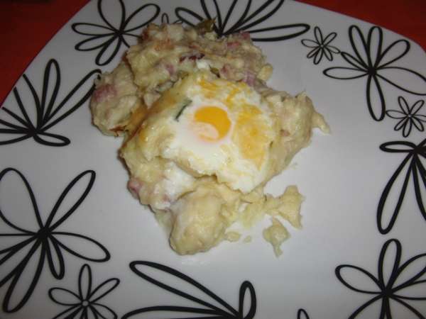 Receita Pudim de peixe com bacon e ovos