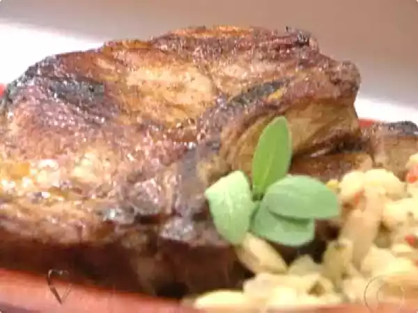 Receita Bisteca recheada com feijao branco cremoso