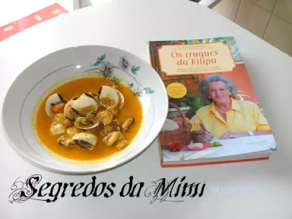 Receita Amêijoas e camarões de caril com arroz