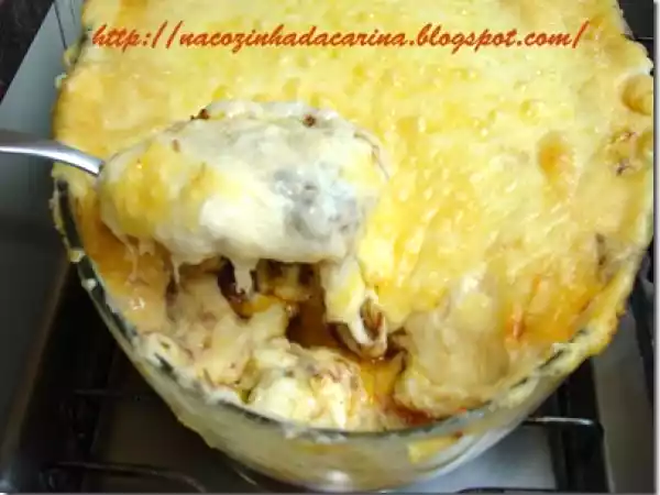 Receita Escondidinho de mandioca com músculo