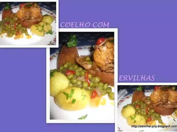 Receita Coelho com ervilhas