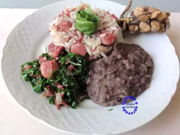 Receita Arroz, tutu e couve à moda do jota