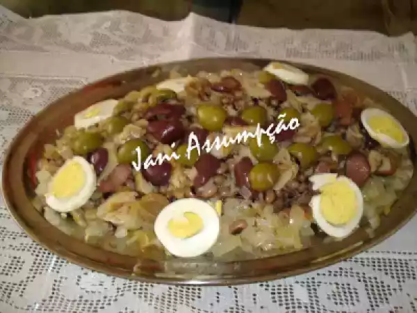 Receita Salada de feijão fradinho com bacalhau e falsos alfajores - jani