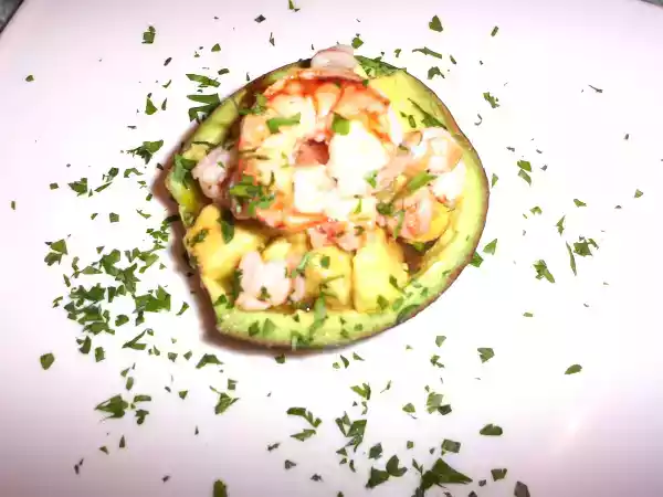 Receita Camarões no abacate