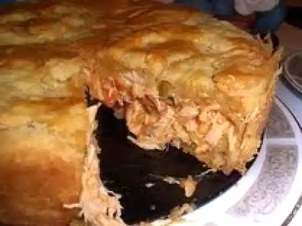 Receita Empadao de massa podre com recheio de frango
