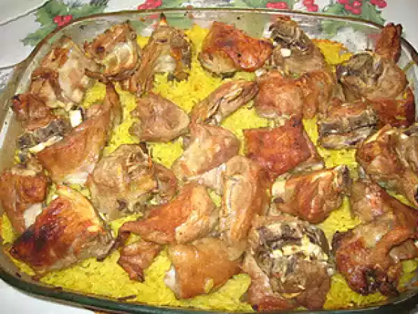 Receita Cabrito assado com arroz de forno