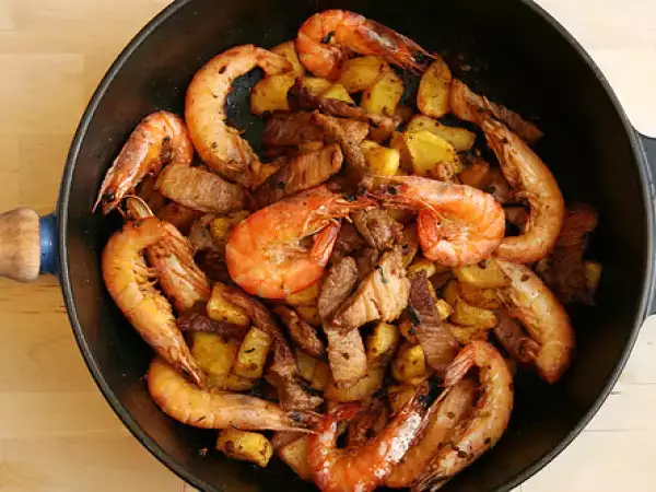 Receita Carne de porco com camarão