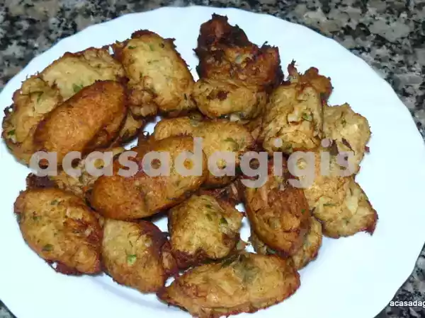 Receita Pasteis de bacalhau - aproveitamento