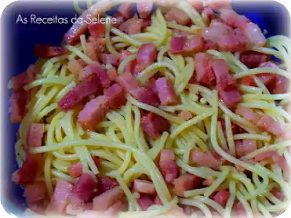 Receita Esparguete com bacon