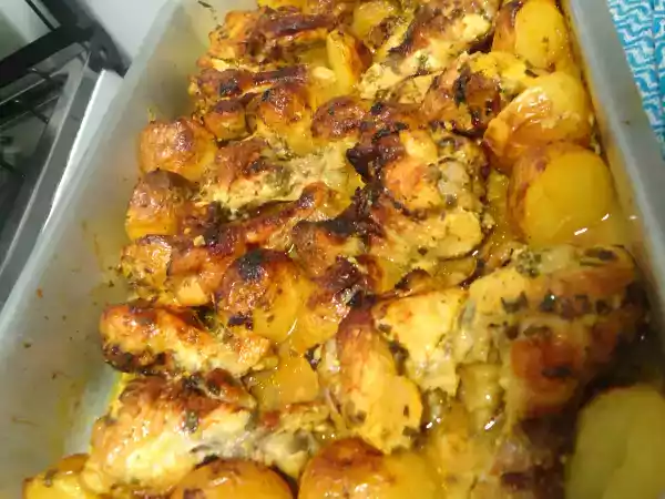 Receita Frango com batatas no molho de laranja